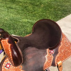 Barrel saddle.15” seat with pencil roll - 6 1/2